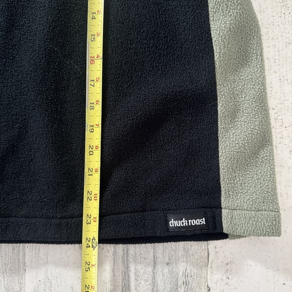 Vintage Chuck Roast Fleece Pullover Mens S Black & Army Green Polartec Hoodie - Picture 8 of 8